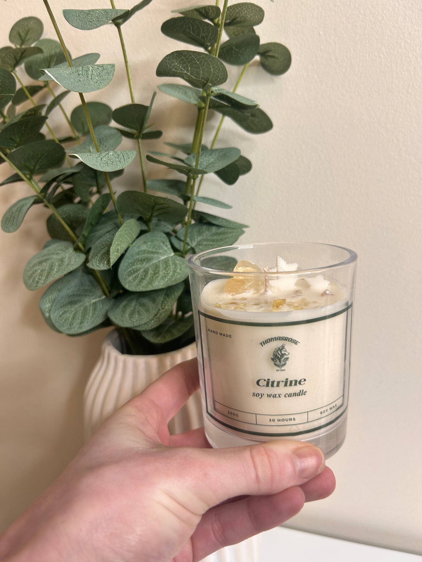 Citrine Crystal Candle