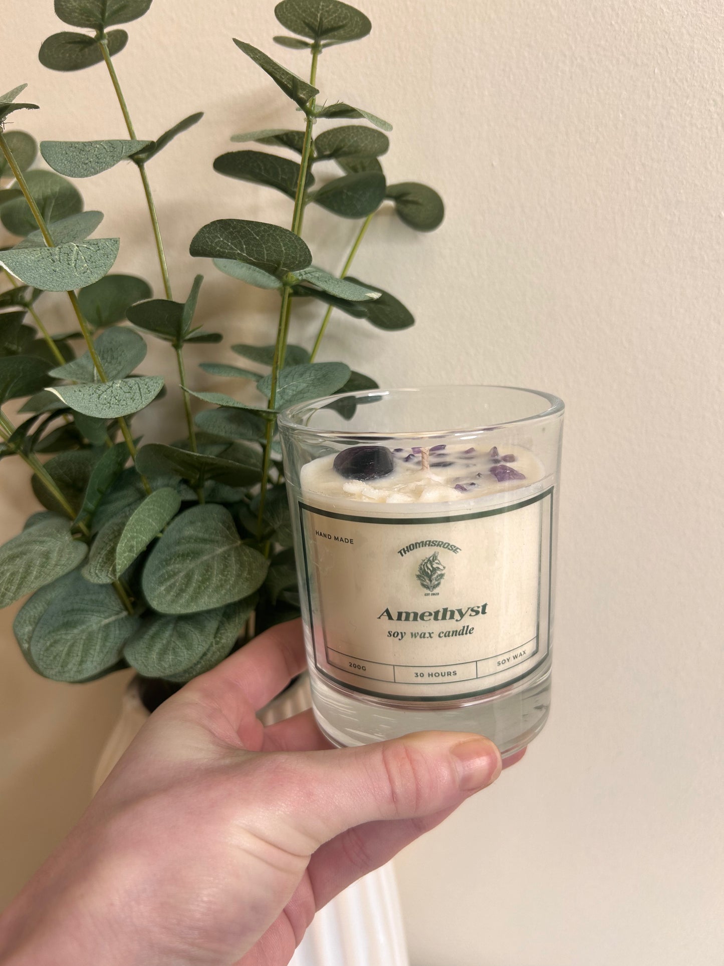 Amethyst Crystal Candle